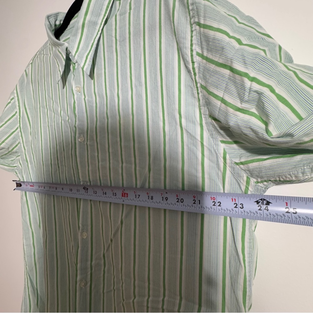 Ralph Lauren Polo Jeans Co Green White Striped Button Up‎ Shirt Size XL - Picture 8 of 10